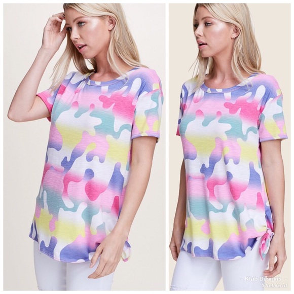 💕LAST 1! Pastel Side Tie French Terry Tunic! - Picture 3 of 3